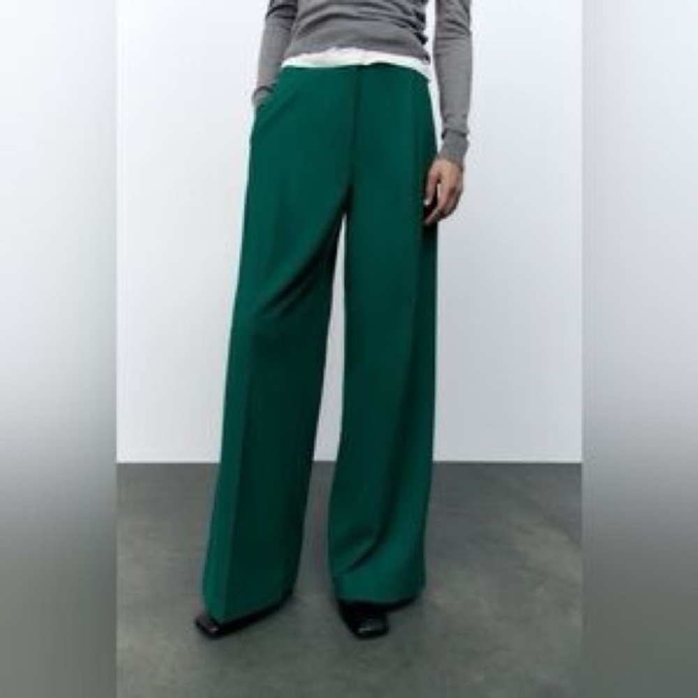 Zara Green Wide Leg Pants